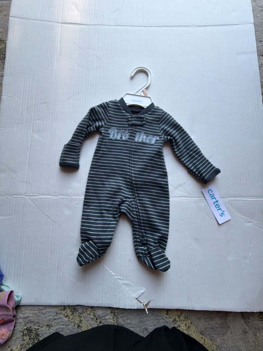 Carter's Little Brother Striped Zip-Up Sleep & Play Footie